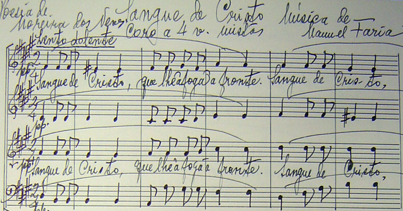 Manuel Faria, Partitura